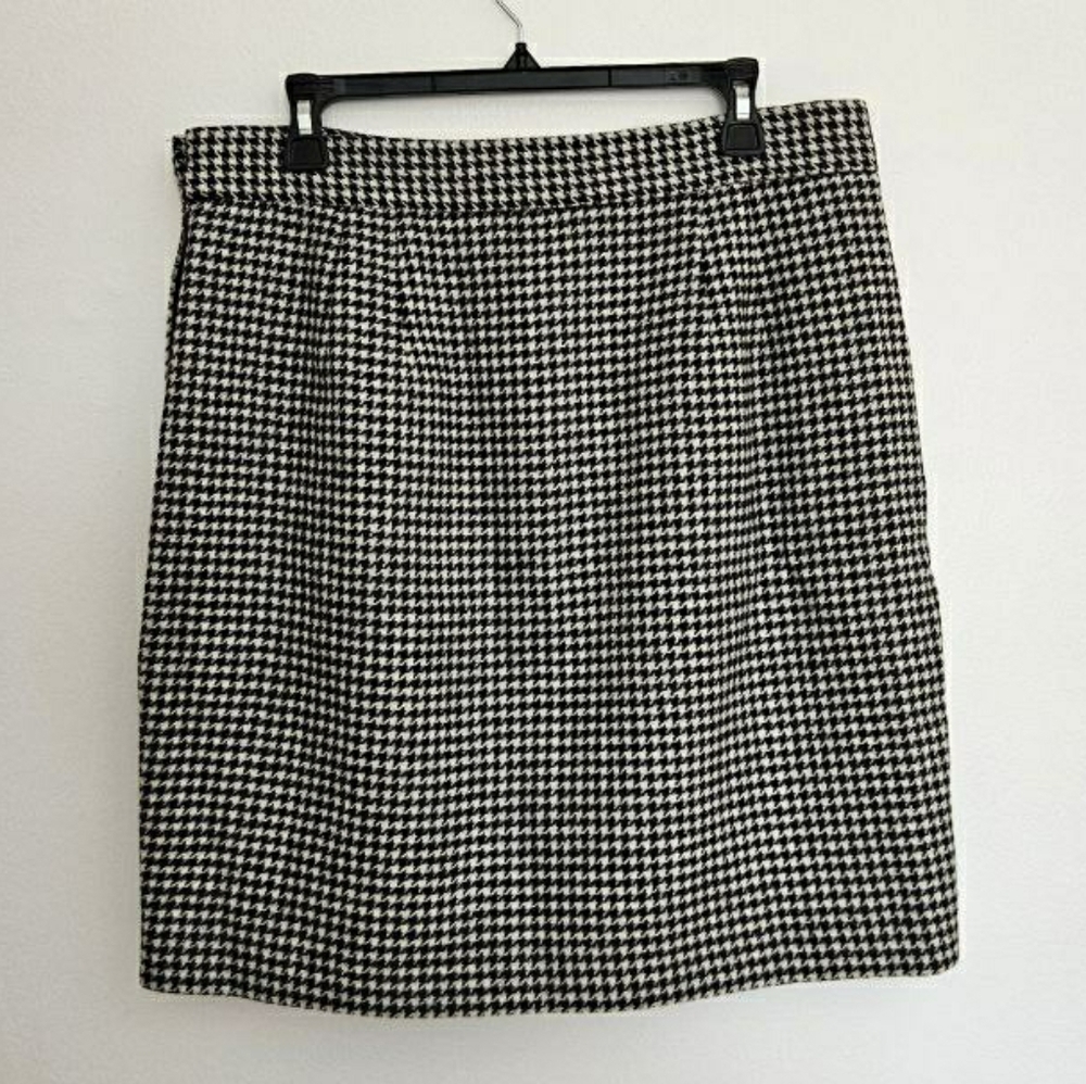Brooks Brothers Classic And White Black Houndstooth Skirt 14 - Picture 3 of 6